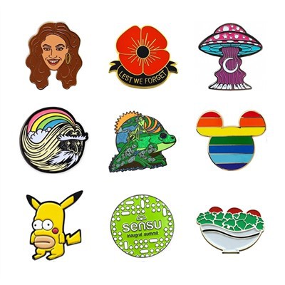 Enamal Lapel Pin ak pwòp fòm ou ak koulè